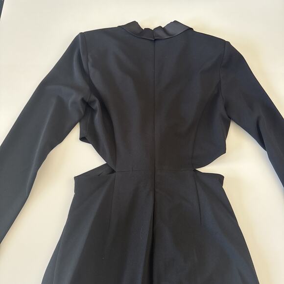 ONE33 Social Women's Black Cutout Twist-Front Blazer Mini Dress Size 6 - Picture 4 of 4